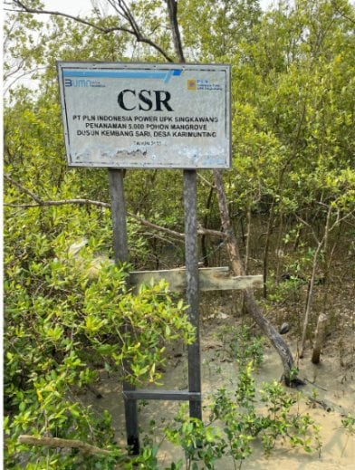 Papan CSR penanaman mangrove di Dusun Kembang Sari